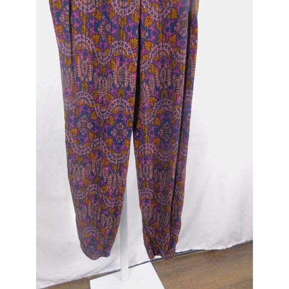 Mossimo Supply Co Pants Womens Small Purple Boho Floral Rayon Joggers Drawstring - Picture 7 of 11